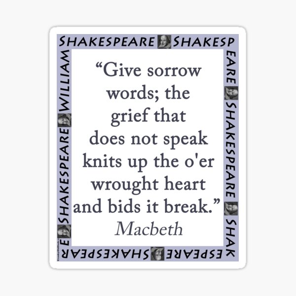 Item preview, Give Sorrow Words - Shakespeare designed and sold by CrankyOldDude.