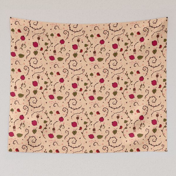Item preview, Pomegranate  floral artwork pattern  designed and sold by Anastasia Toska.