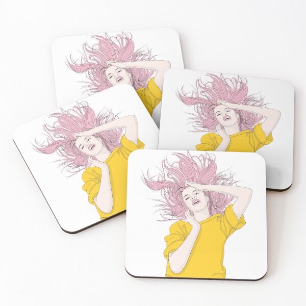 Item preview, Woman with pink hair designed and sold by Curlyhaire.