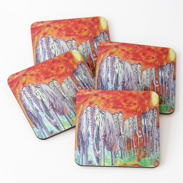 Item preview, Elephants setting sun designed and sold by ThereseLyssia.