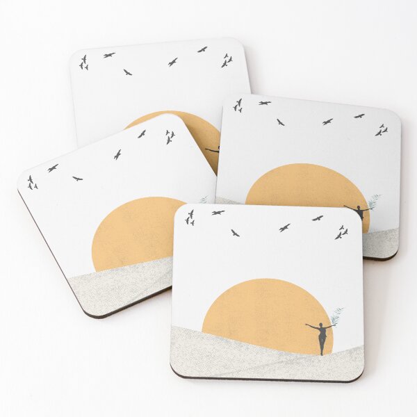 Item preview, Minimalist Illustration Grey World Orange Sun designed and sold by A. P..