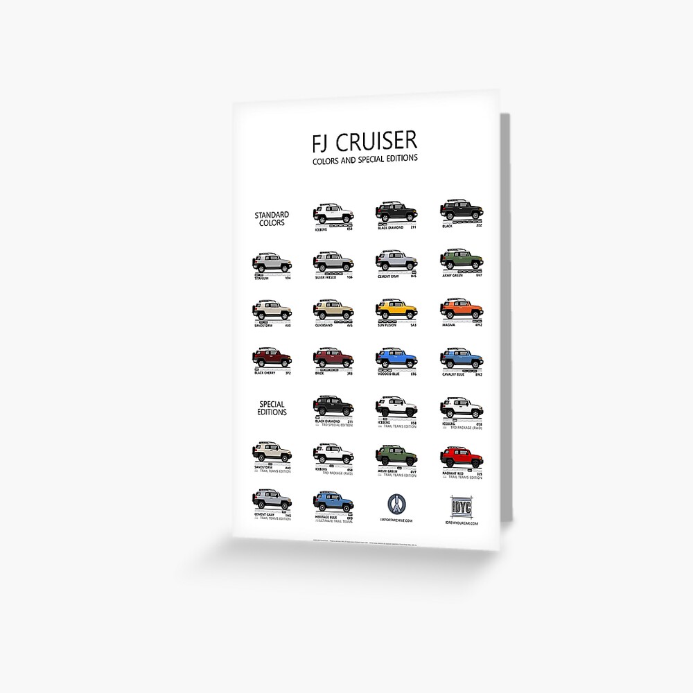 FJ Cruiser Colors and Special Editions Greeting Card