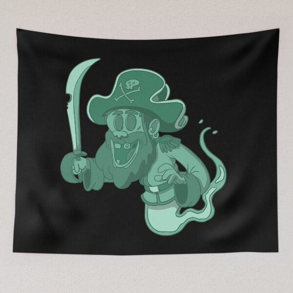Item preview, Funny pirate with sword as a green ghost designed and sold by Monkey Ful.