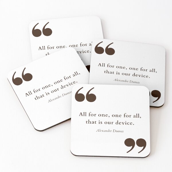 Item preview, All for One, One for All, that is our device - The Three Musketeers - Alexandre Dumas Quote designed and sold by Vintage-TM.