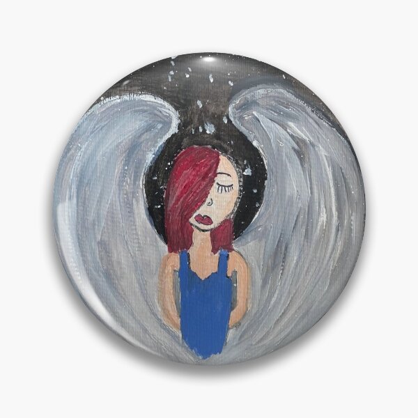 Sad Angel Pins and Buttons for Sale