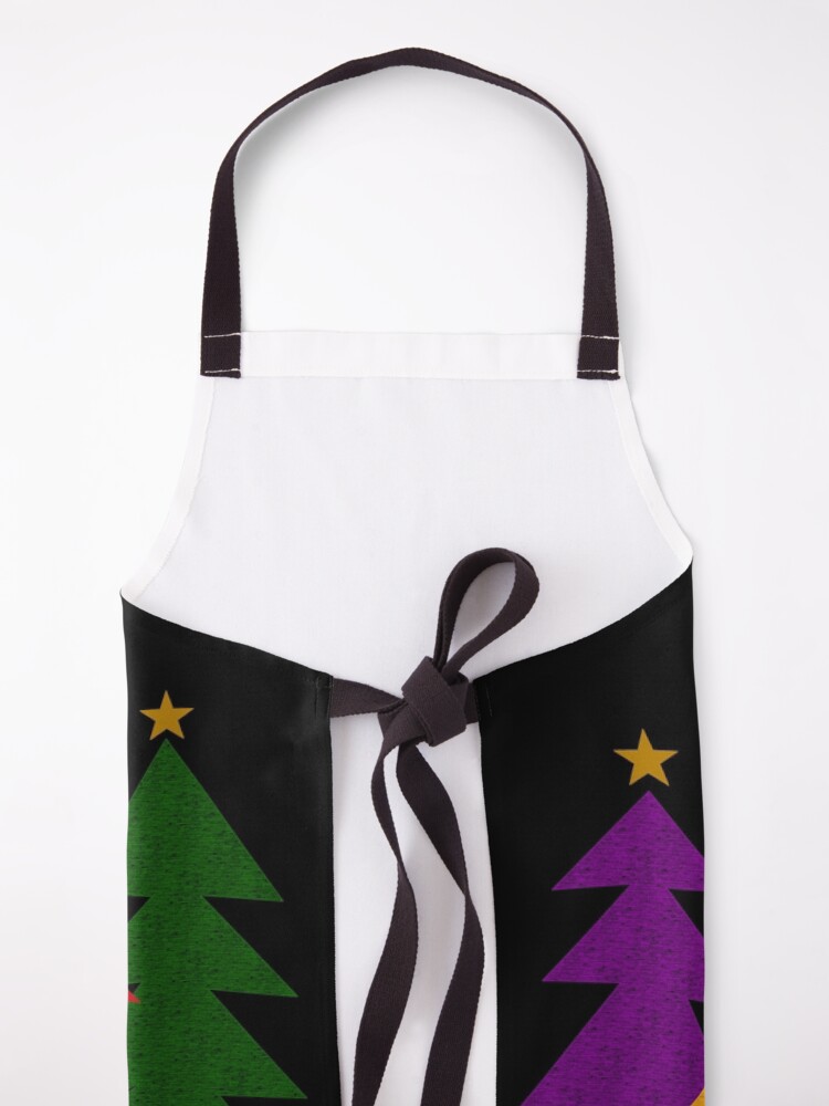 "Colorful Christmas Trees" Apron by TheArtistsBrush Redbubble