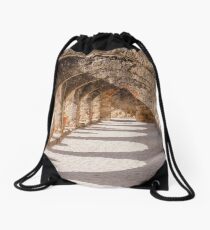 Shadows in the San Jose Mission Convento Drawstring Bag