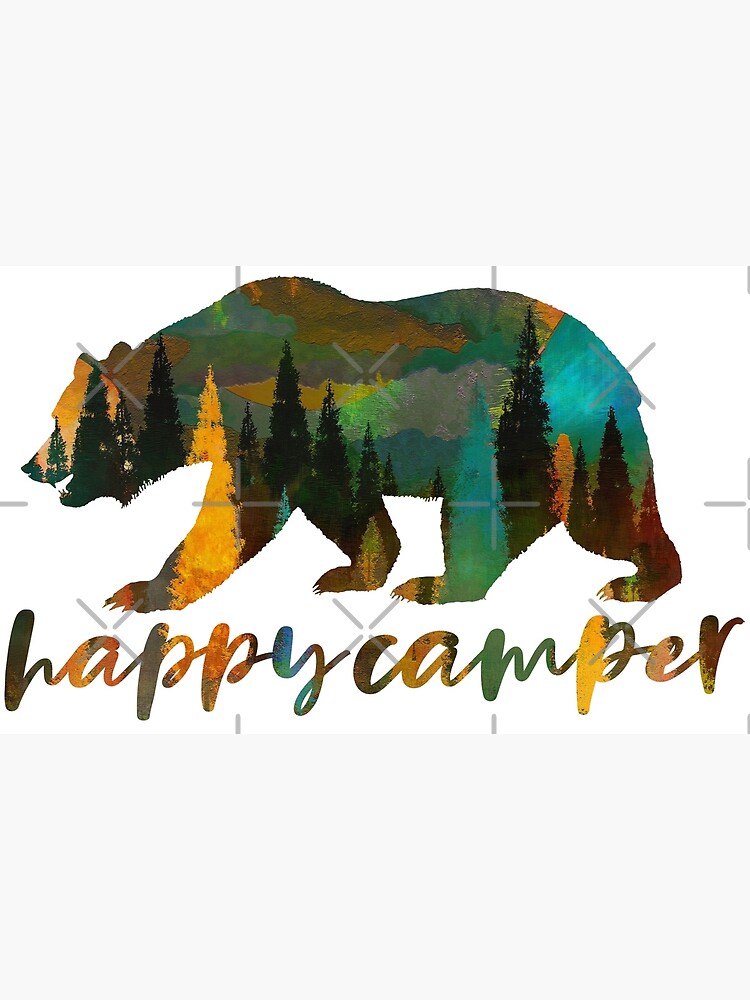 "Happy Camper Funny Camping Bumper" Poster for Sale by Allamdz Redbubble
