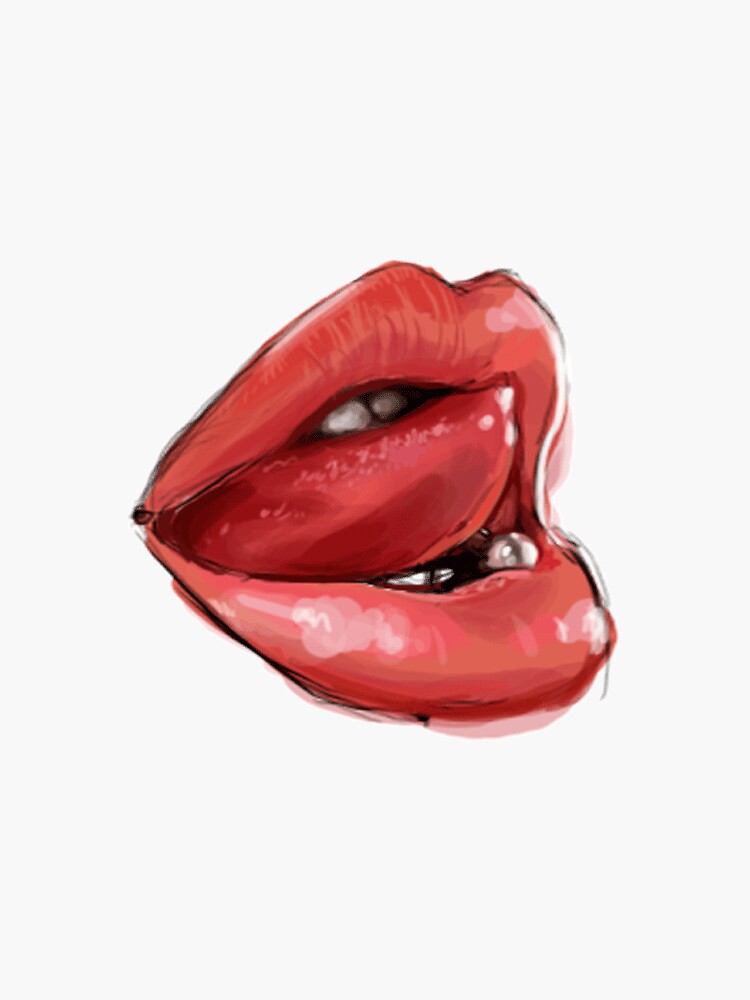 Sexy Red Lips Sticker By Stajata Redbubble 