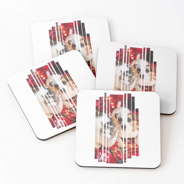 Item preview, Dog and Cat Celebration Friendship in  Red Blanket designed and sold by wodra.