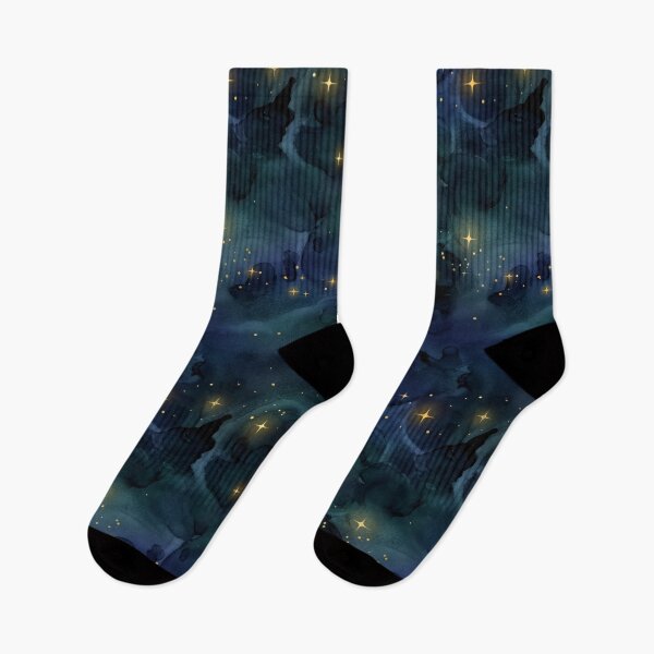 Item preview, Dark blue watercolor with sparkly stars designed and sold by AnnieHochmann.