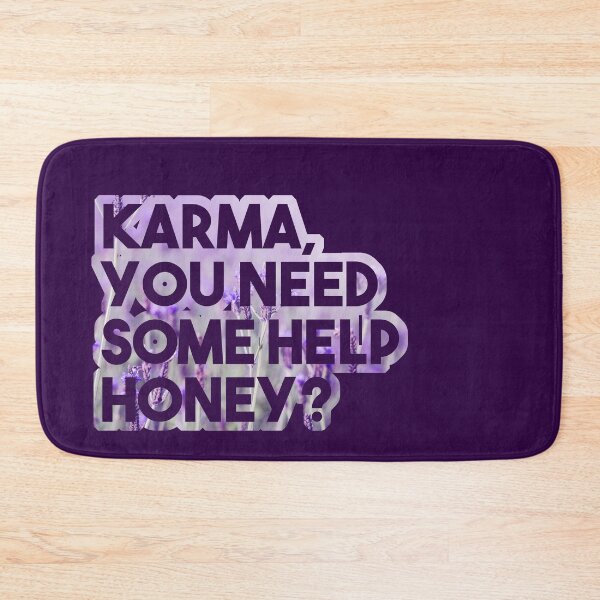 Item preview, Karma, you need some help? - funny floral karma quote lavender designed and sold by InkLove.