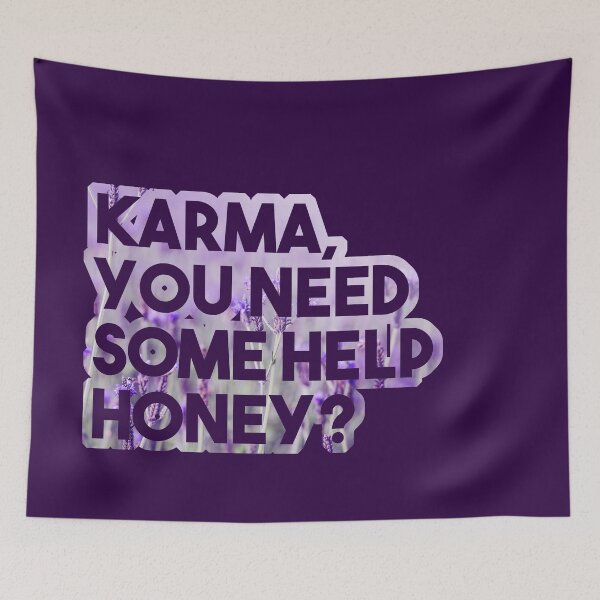 Item preview, Karma, you need some help? - funny floral karma quote lavender designed and sold by InkLove.