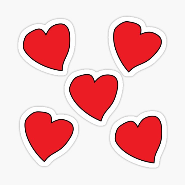 Valentines Cute Red Love Hearts Sticker Pack Sticker For Sale By Dananddee Redbubble 6304