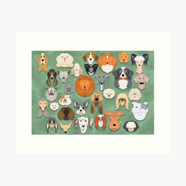 Dog Breeds Art Print