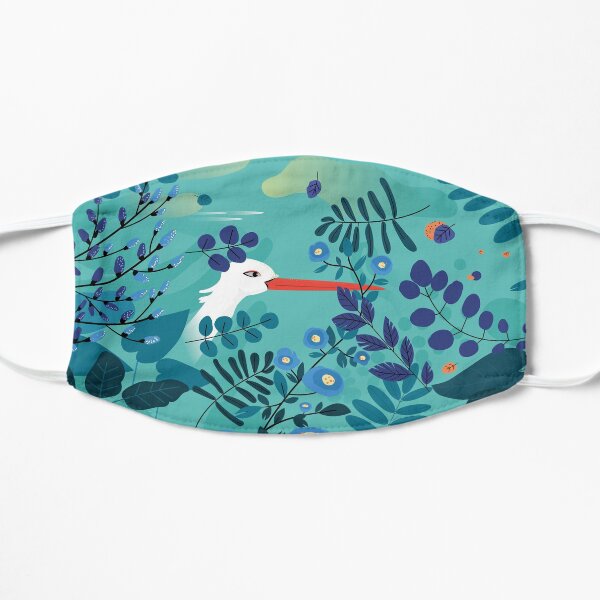 Stork & Plants Flat Mask