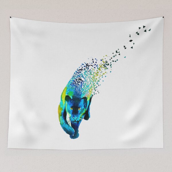 Item preview, Wild puma animal watercolor and digital art  designed and sold by Rudni.