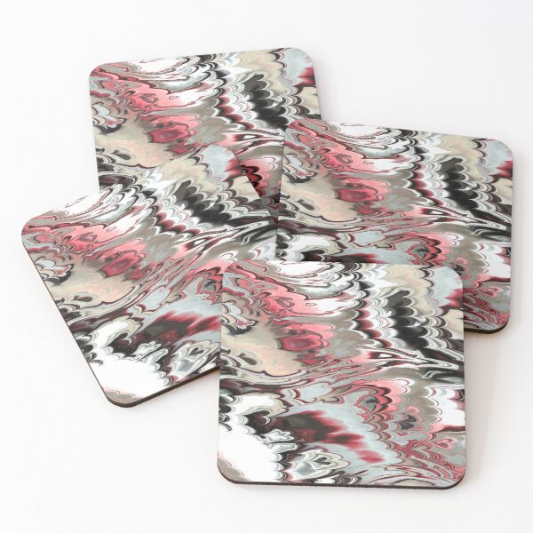Item preview, Liquid Ink Spill in Red & Smoky Greys designed and sold by ReesDesigns.