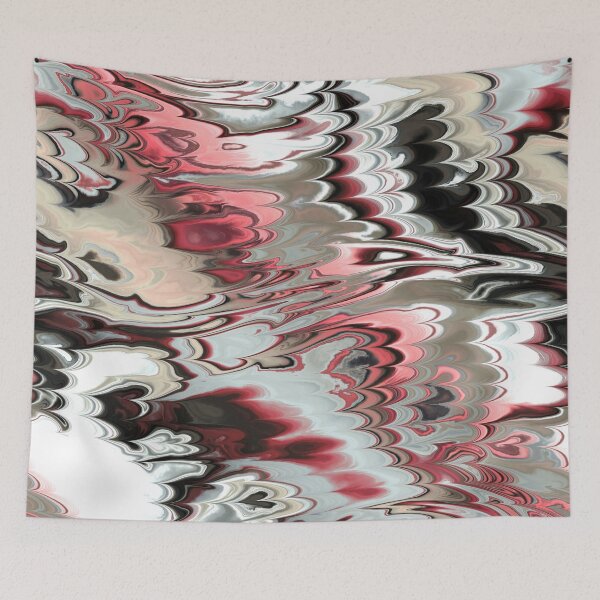 Item preview, Liquid Ink Spill in Red & Smoky Greys designed and sold by ReesDesigns.