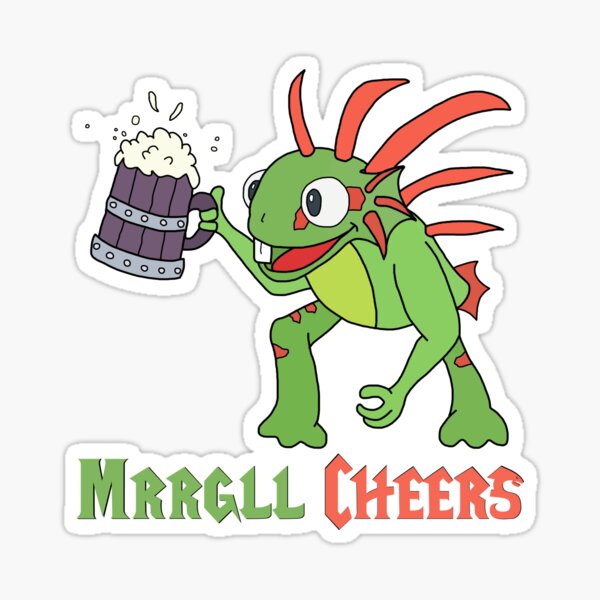Vista previa del artículo con la obra «Saludos Murloc | Mrrgll», diseñado y vendido por MrDoze.