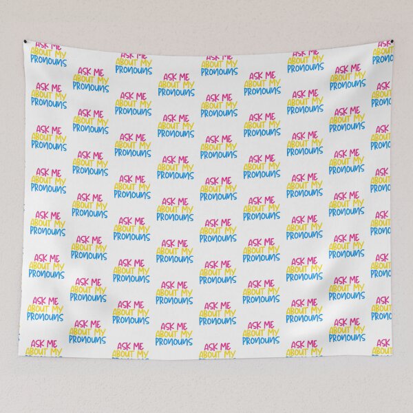 Item preview, Ask me about my pronouns lgbtq pansexual designed and sold by lgbtgear.