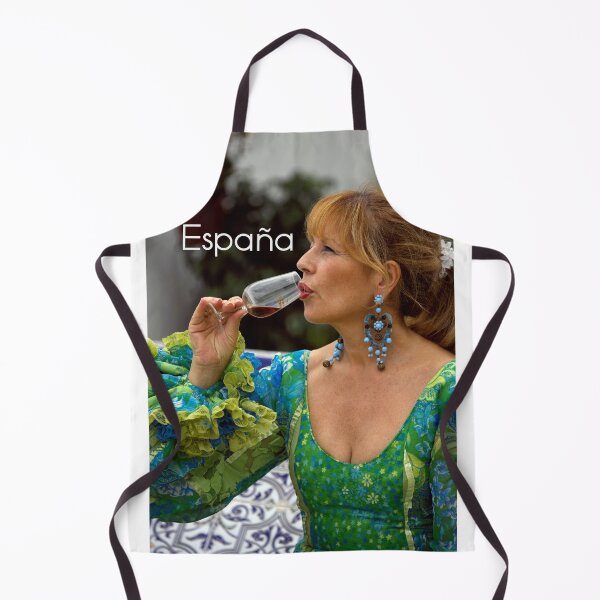 Item preview, España - Spanish woman in flamenco dress drinking a glass of sherry designed and sold by Jack Cox.
