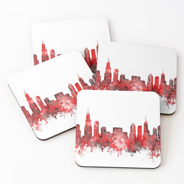 Item preview, chicago skyline red designed and sold by BekimART2.