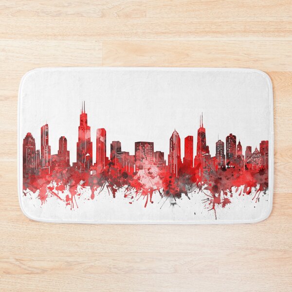 Item preview, chicago skyline red designed and sold by BekimART2.
