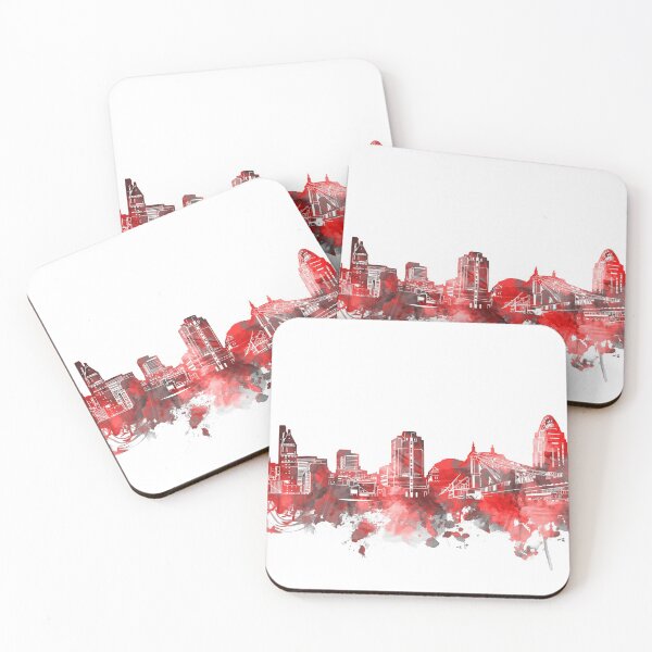 Item preview, cincinnati skyline red designed and sold by BekimART2.