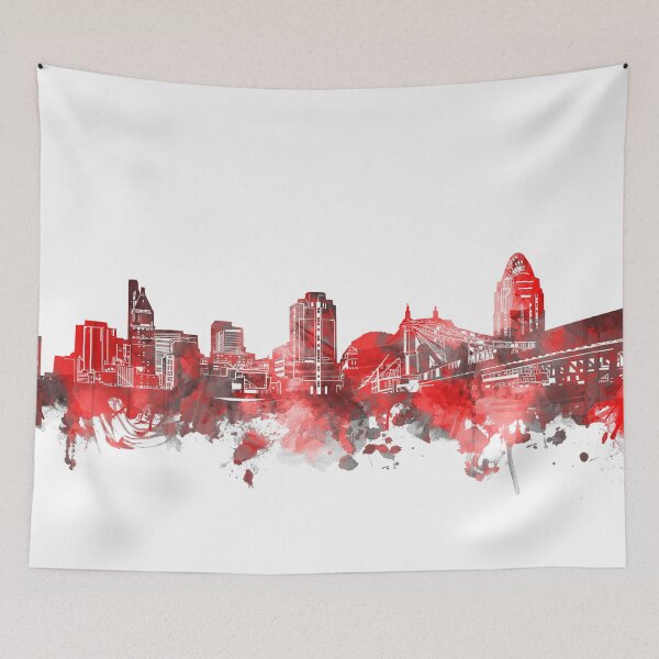Item preview, cincinnati skyline red designed and sold by BekimART2.