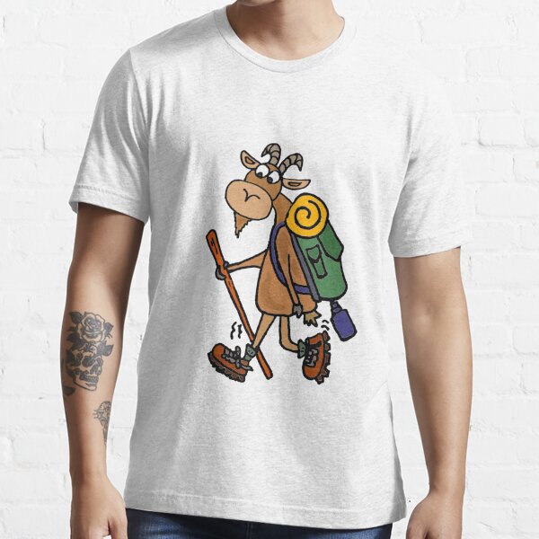 Cool Brown Bear Hiking cartoon | Kids T-Shirt