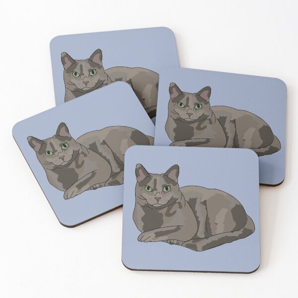 Item preview, Russian Blue Cat designed and sold by ThreeBearsArt.
