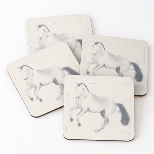 Item preview, Watercolor horse in canter pirouette designed and sold by Scarlet Sung.