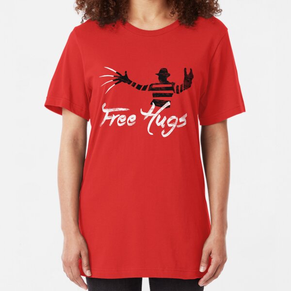 Free Hugs Freddy Slim Fit T-Shirt