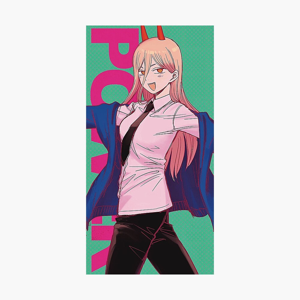 4k Chainsaw Man With Power Poster By Myanimearea Redbubble