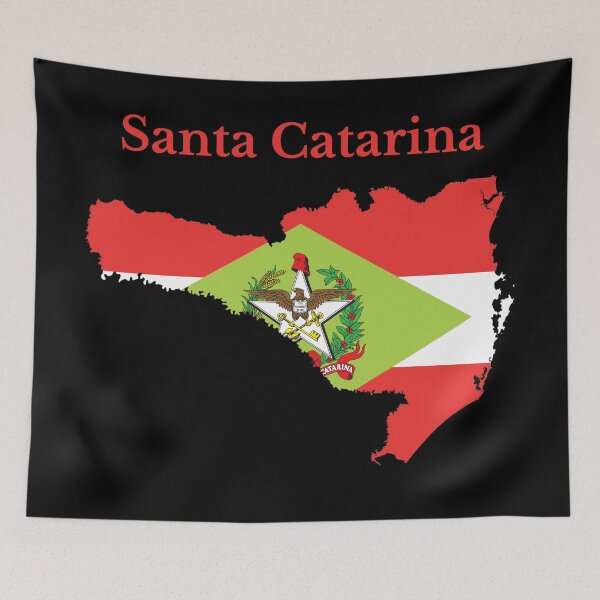 Artikelvorschau, Santa Catarina State Map Flagge, Brasilien entworfen und verkauft von marosharaf.