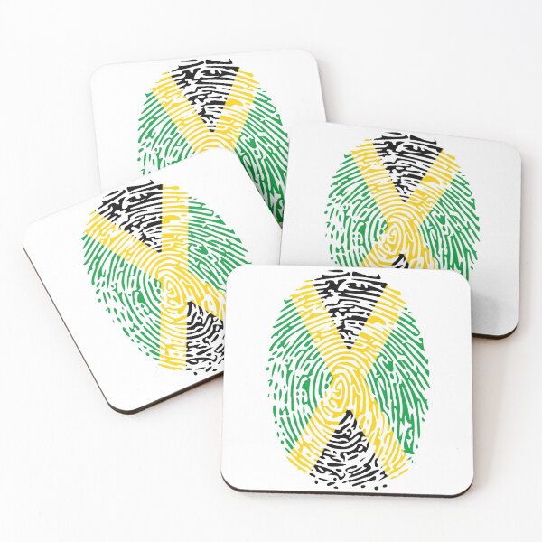 Item preview, Jamaican Flag Colors Fingerprint designed and sold by JamSafariArt.