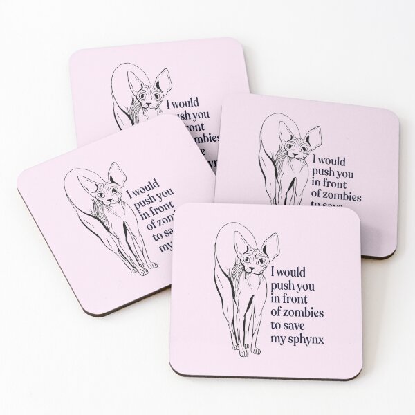 Item preview, Blush Pink - would push you in front of zombies to save my sphynx - funny hairless cat quote designed and sold by AnanasArt.