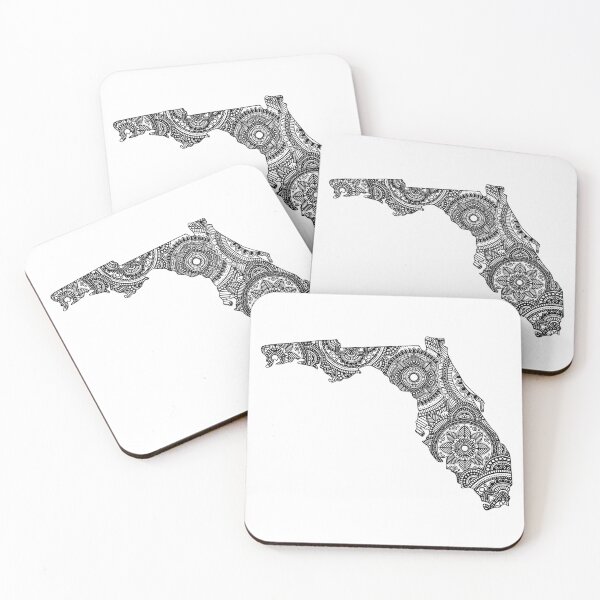 Item preview, Florida state outline black & white mandala pattern designed and sold by Giulia  Palazzo.