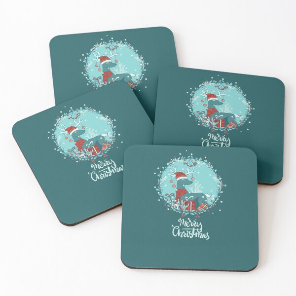 Item preview, Postal de ciervo de Navidad, tarjeta de invierno, dibujos animados digital. designed and sold by Dobrix.