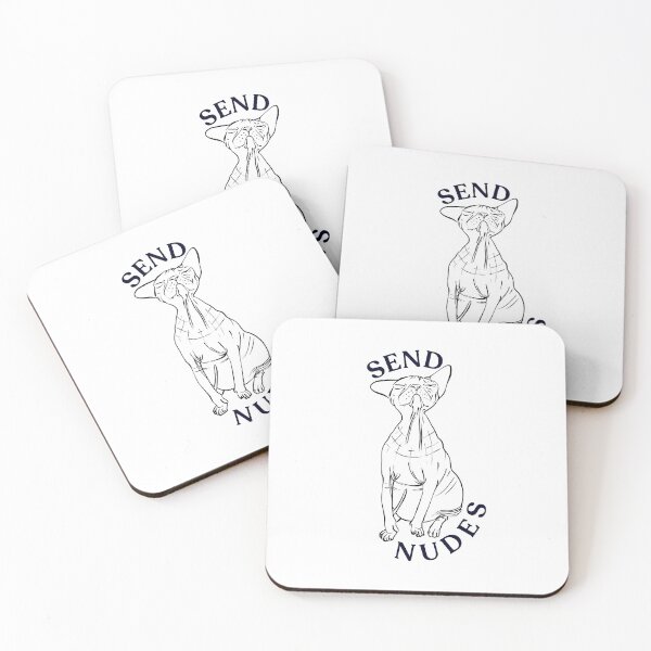 Item preview, Rose Gold - Blush Pink - Cute Hairless Sphynx Cat - Send Nudes - Funny Quote - Line Drawing Wrinkly Kitty designed and sold by AnanasArt.
