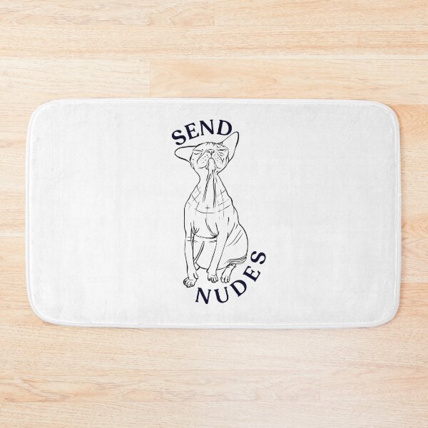 Item preview, Rose Gold - Blush Pink - Cute Hairless Sphynx Cat - Send Nudes - Funny Quote - Line Drawing Wrinkly Kitty designed and sold by AnanasArt.