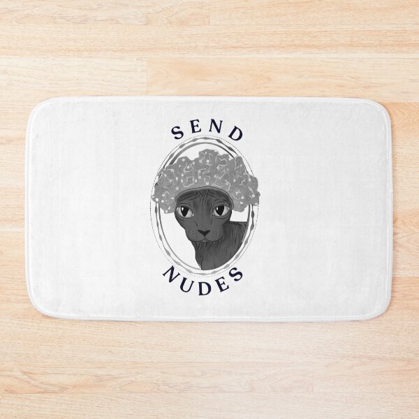 Item preview, Rose Gold - Blush Pink - Silly Hairless Sphynx Cat Wearing a Shower Cap- Send Nudes - Funny Quote - Wrinkly Kitty - Pet Portrait designed and sold by AnanasArt.