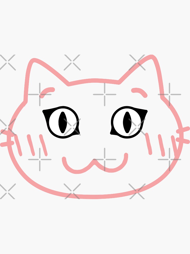 Mouth Mask Cat Anime Expression Kawaii Animal Happy Cute | Sticker