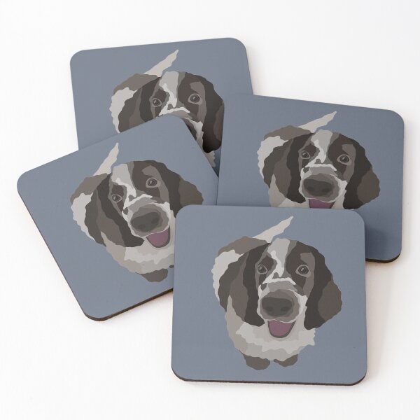 Item preview, Black and White Cocker Spaniel Dog Portrait Digital Illustration designed and sold by sherylwylie.