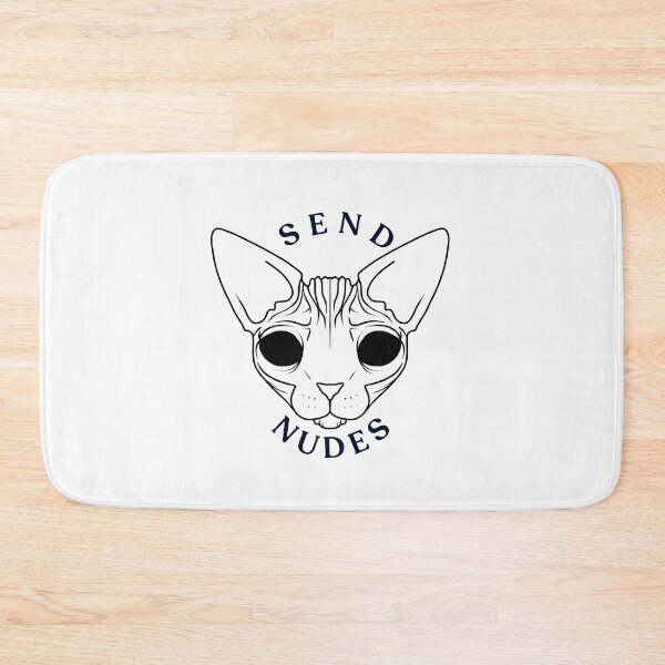 Item preview, Rose Gold - Blush Pink - Alien Demon Eyes Hairless Sphynx Cat - Send Nudes - Funny Quote - Line Drawing Wrinkly Kitty designed and sold by AnanasArt.
