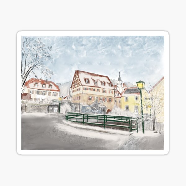 Winter village Sticker