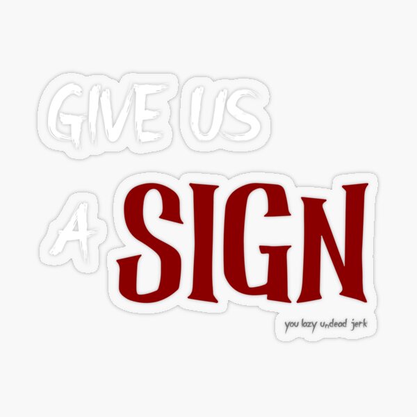 Gib uns ein Zeichen Transparenter Sticker
