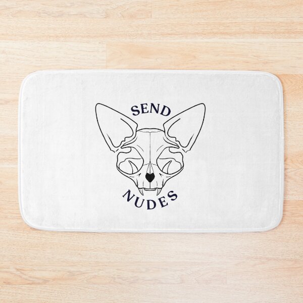Item preview, Rose Gold - Blush Pink - Dark Hairless Sphynx Cat Skull - Send Nudes - Funny Quote - Line Drawing Wrinkly Kitty designed and sold by AnanasArt.