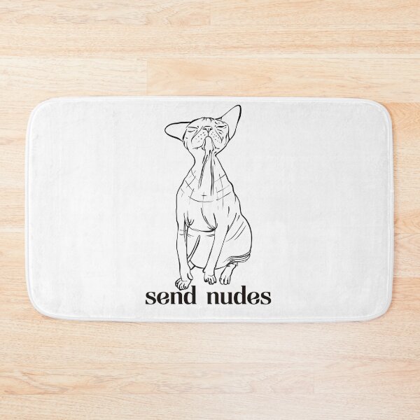 Item preview, Rose Gold - Blush Pink - Funny Grumpy Sphynx Cat - Send Nudes - Funny Quote - Line Drawing Wrinkly Kitty designed and sold by AnanasArt.